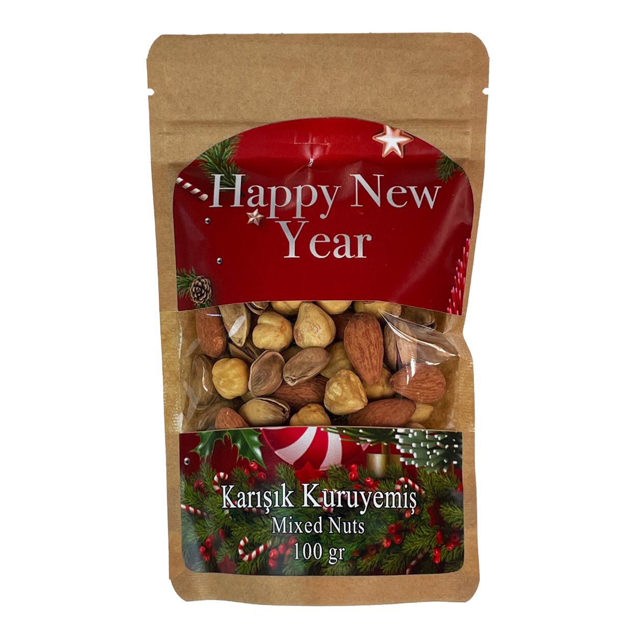 Yemişchi Karışık Çerez 100gr - Çam Kokusu Yılbaşı Hediye Kutusu içinde