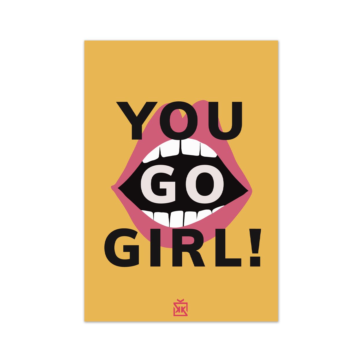 You Go Girl Motto Kartı - Turunculu Kadınlar Günü Hediye Kutusu içinde