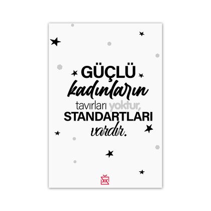 Standartlarımız Var Motto Kartı