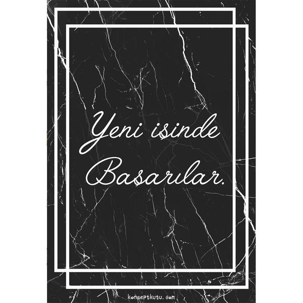 Mermer Tasarım Yeni İşinde Başarılar Motto Kartı - MOTTO KARTLARI