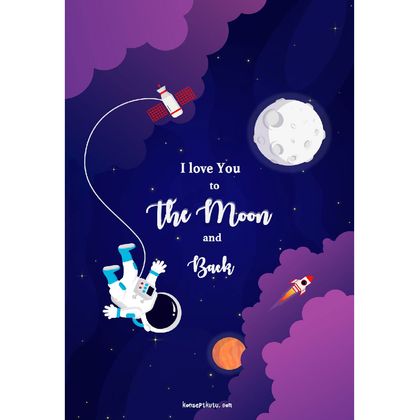 "To The Moon and Back" Motto Kartı 
