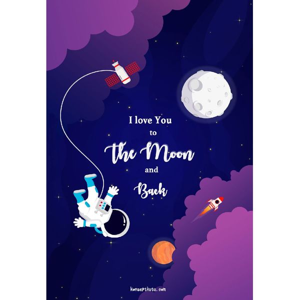 "To The Moon and Back" Motto Kartı  - MOTTO KARTLARI