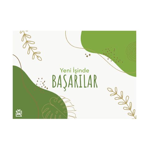 Yeşil Yeni İşinde Başarılar Motto Kartı - MOTTO KARTLARI