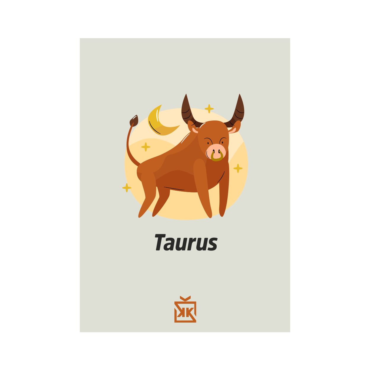 Taurus Motto Kartı - Bilge Boğa Burcu Hediye Kutusu içinde