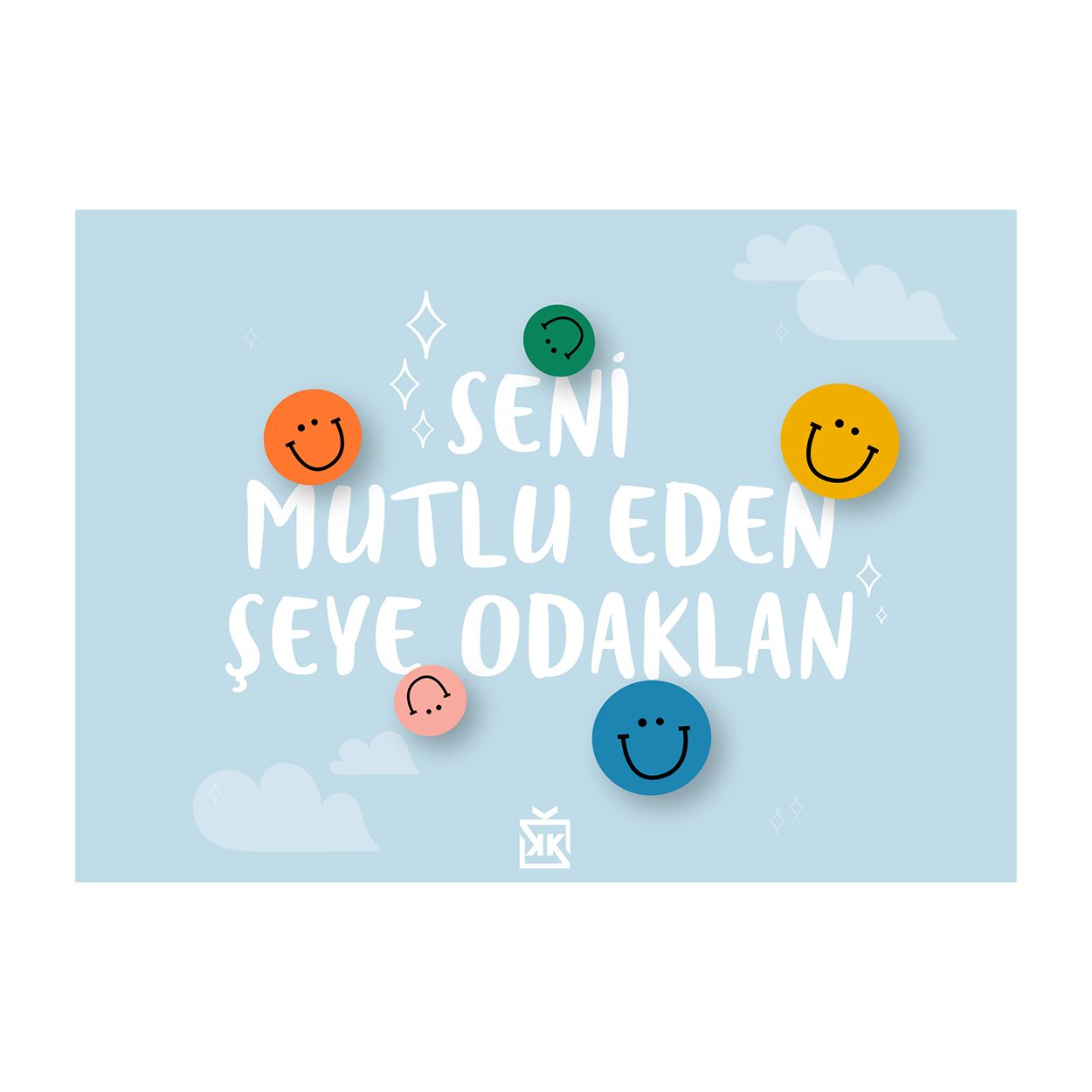 Seni Mutlu Eden Şeye Odaklan Motto Kartı - Mutluluk Hüzünle Şekillenir Hediye Kutusu içinde