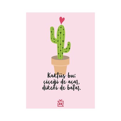 Kaktüs Bu Motto Kartı