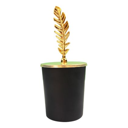 Altın Tüy Kapaklı / Siyah Mum