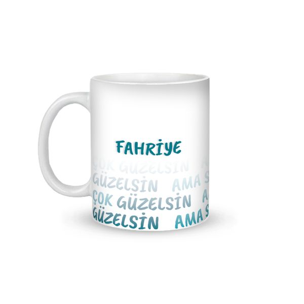 Ters Yüz Beyaz Gıpta İsme Özel Baskılı Kupa - KUPALAR & BARDAKLAR (2)