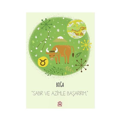 Boğa Burcuyum Motto Kartı