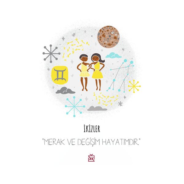 İkizler Burcuyum Motto Kartı - MOTTO KARTLARI