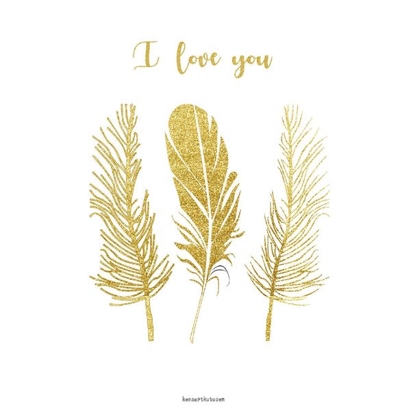 "I Love You- 2 " Motto Kartı - MOTTO KARTLARI