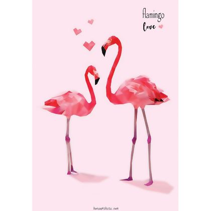 "Flamingo Love" Motto Kartı