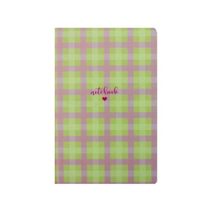 Matt Notebook Pembe Yeşil Pötikare Desenli A6 Mini Not Defteri