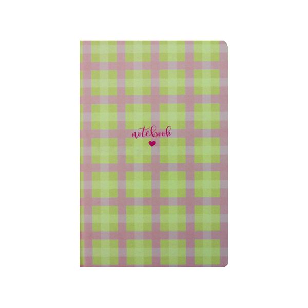 Matt Notebook Pembe Yeşil Pötikare Desenli A6 Mini Not Defteri - DEFTERLER