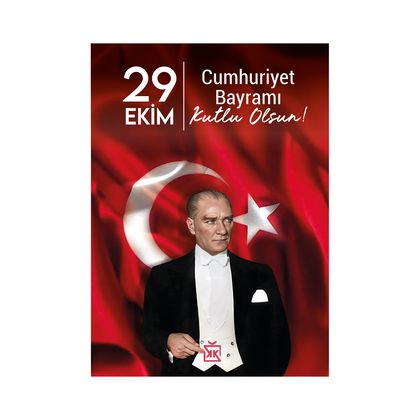Atatürk ve Bayrak Motto Kartı