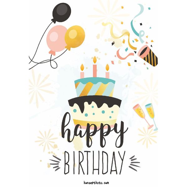 “Happy Birthday- 2 ” Motto Kartı - MOTTO KARTLARI