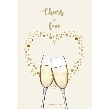 "Cheers to Love" Motto Kartı