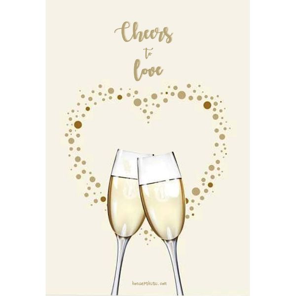 "Cheers to Love" Motto Kartı - MOTTO KARTLARI