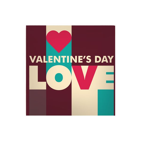 Valentine's Day Love Taş Bardak Altlığı - BARDAK ALTLIKLARI