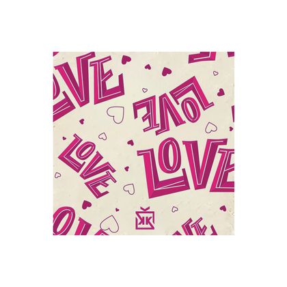 Pembe Love Yazılı Taş Bardak Altlığı 