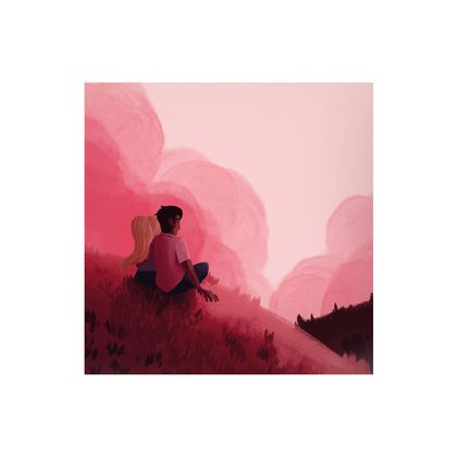 Pembe Sevgililer Günü Temalı Taş Bardak Altlığı