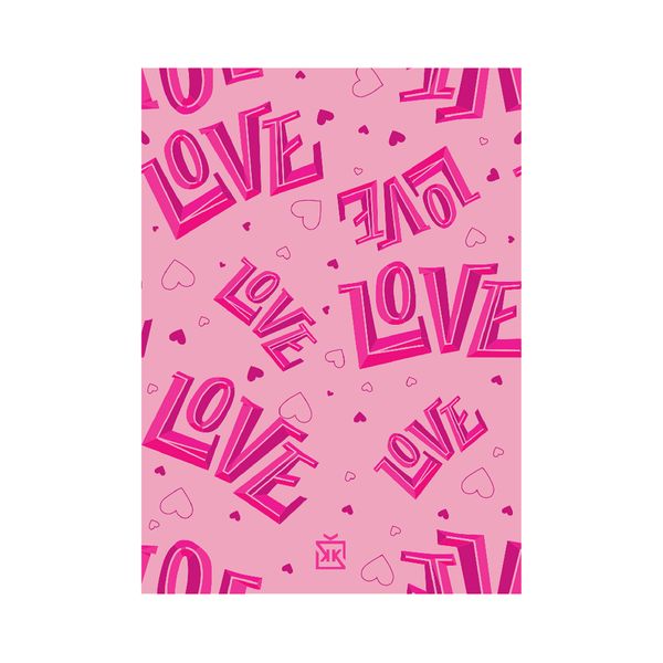 Pembe Love Yazılı Motto - MOTTO KARTLARI