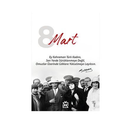 Kahraman Türk Kadını Motto Kartı