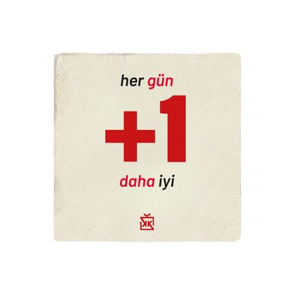 +1 Daha Güzel Baskılı Taş Bardak Altlığı