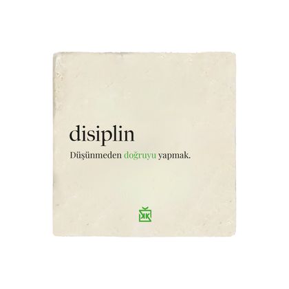 Disiplin Yazılı Taş Bardak Altlığı