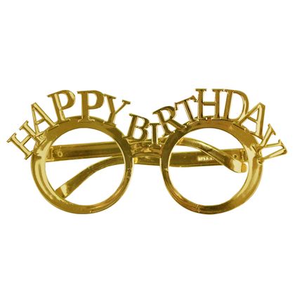 Gold Happy Birthday Gözlük