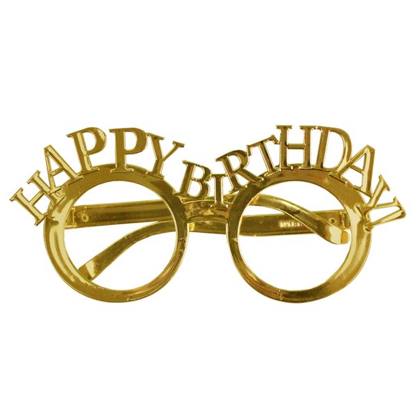 Gold Happy Birthday Gözlük - AKSESUARLAR