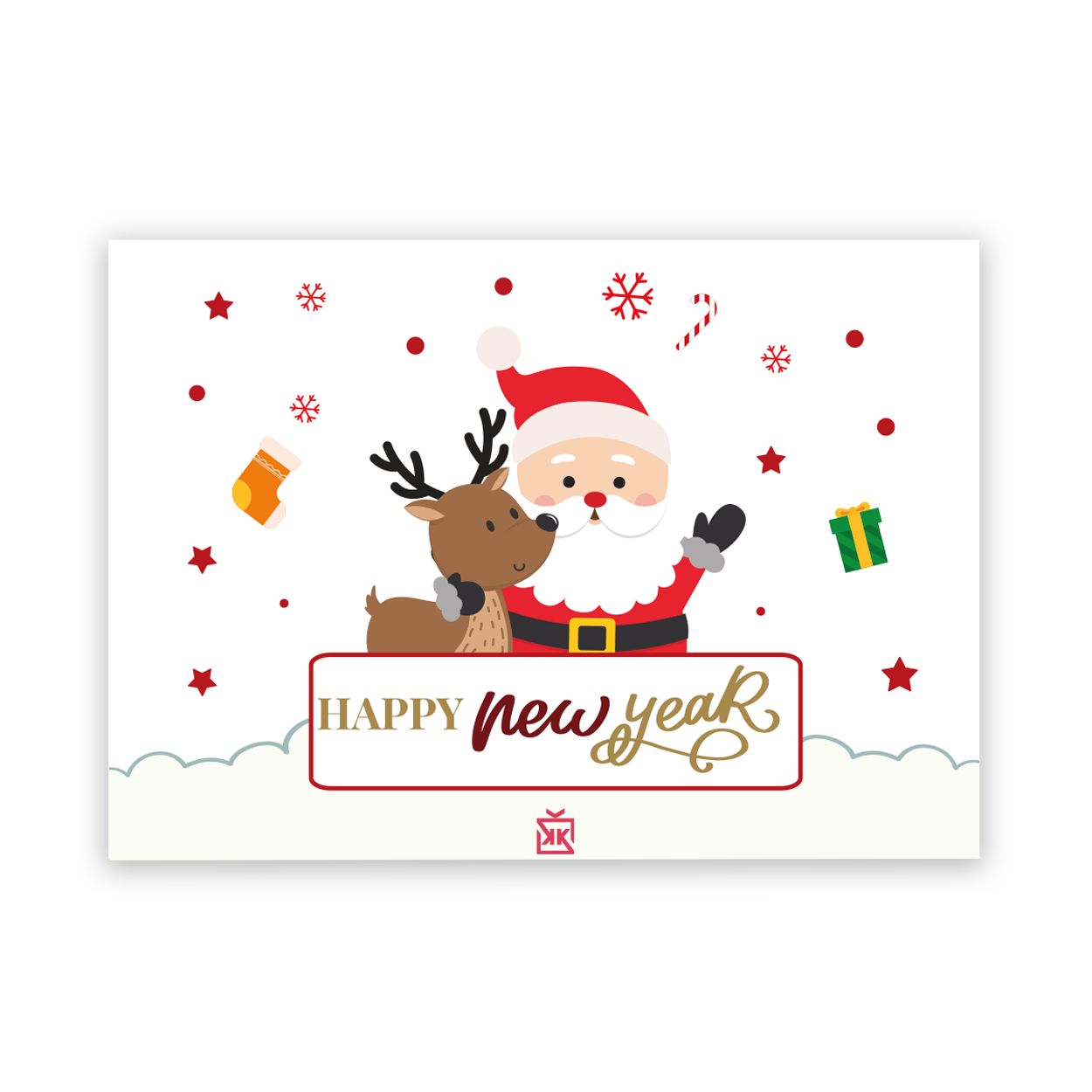 Noel Baba ve Arkadaşı Motto Kartı - Noel Bebek Hediye Kutusu içinde