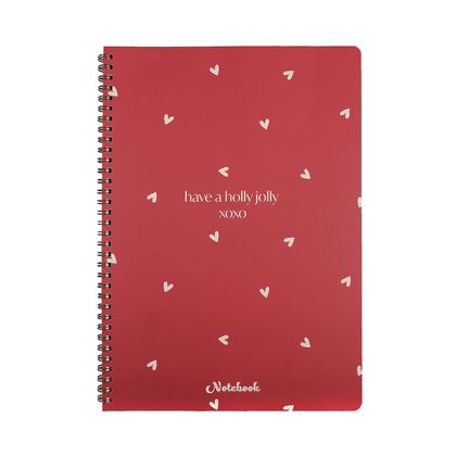 Minimal Kalp Desenli A4 Spiralli Defter