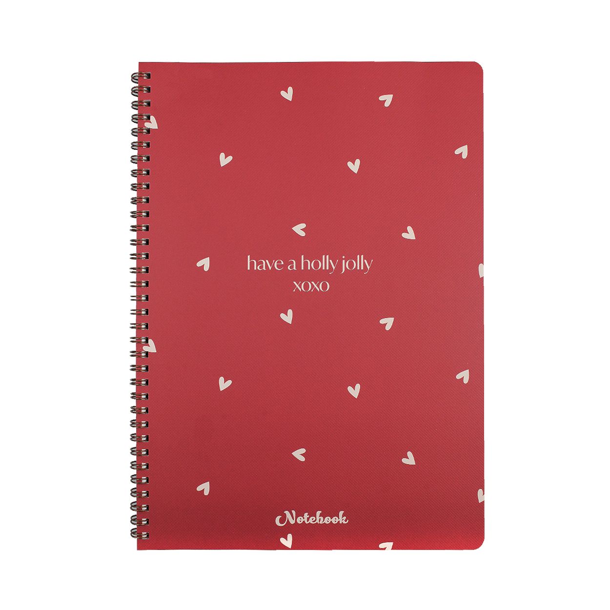 Minimal Kalp Desenli A4 Spiralli Defter - Love In The Snow Hediye Kutusu içinde