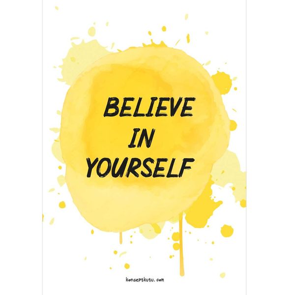 Believe in Yourself Motto Kartı - MOTTO KARTLARI