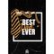 Black Best Dad Ever Motto Kartı - MOTTO KARTLARI