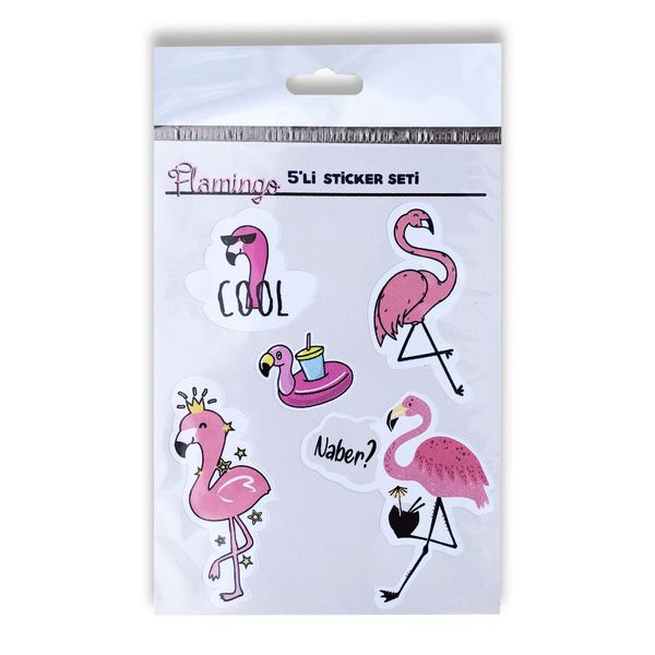 Flamingo 5'li Sticker Seti - DEKORATİF ÜRÜNLER