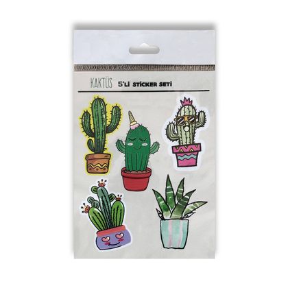 Kaktüs 5'li Sticker Seti