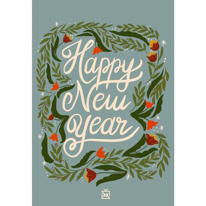 Happy New Year Motto Kartı