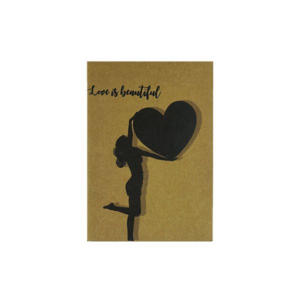 Love is Beautiful Black Craft A6  Defter - DEFTERLER