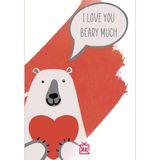I love you Beary Much Motto Kartı
