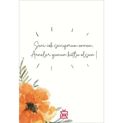 Seni Çok Seviyorum Annem Motto Kartı